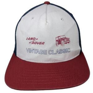 Land Rover Trucker Hat White Red Blue One Size Mesh Snapback Graphic Classic